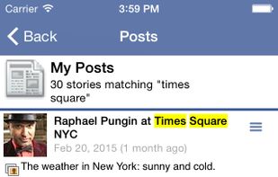 The search keywords are highlighted in search results.