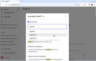 Searchable ChatGPT screenshot 1
