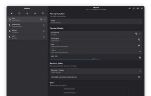 Secrets - GUI for pass screenshot 1