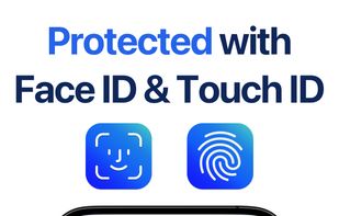 Private photo vault protected with Face ID and Touch ID.