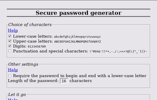 Secure password generator in GNU IceCat