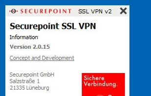 Securepoint VPN Client screenshot 1