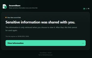 The recipient explicitly chooses to reveal the information, preventing link previews and automated scanners from consuming it.