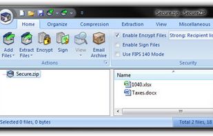 SecureZIP screenshot 1