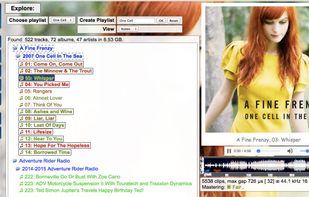 The main 'Explore' page for directing the music.