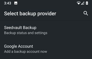 Select backup provider