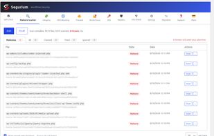 The scan that found them: each file hashed and checked against the cloud verdict database, infected files listed with a Clean button on every row.