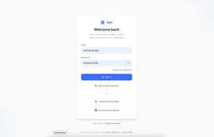 Login screen