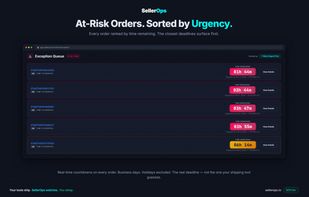 At-risk orders sorted by urgency with real-time countdowns.