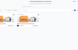 Web app dashboard view