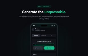 Selvum's built-in password generator, creating strong, random passwords.