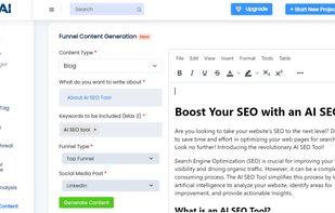 Generate AI driven funnel content based on different stages of customer journey and create social media posts.