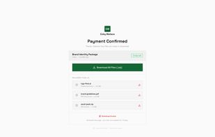 Files unlocked instantly after payment, delivery complete, freelancer paid at handoff.