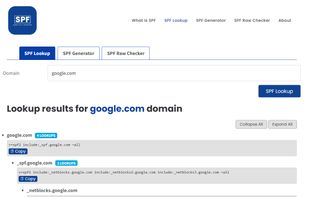 Sender Policy Framework (SPF) screenshot 1