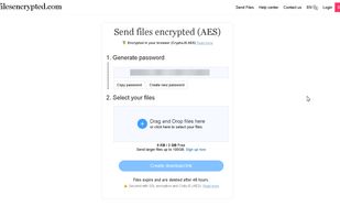 Sendfilesencrypted.com screenshot 1