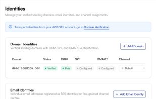 Import AWS SES Assets