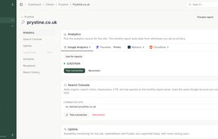 SendTidings Dashboard Site page