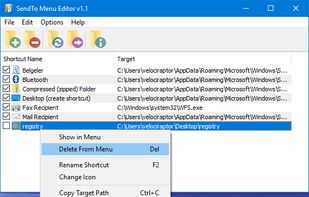 SendTo Menu Editor screenshot 2