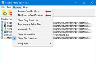 SendTo Menu Editor screenshot 3