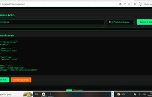 SENTRAX dashboard – modern web interface with dark theme, scan history, and real-time results.