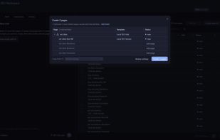 Create pages: SCM picks the template for each page and links it to the pages around it.