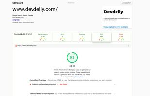 Detail report of a page