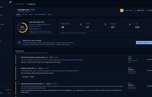 Health score and crawl summary