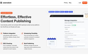 Screenshot of the Automatic Publisher tool, highlighting options for scheduling and direct publishing of content to the website.