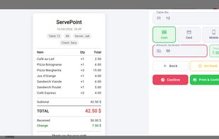 ServePoint POS screenshot 1
