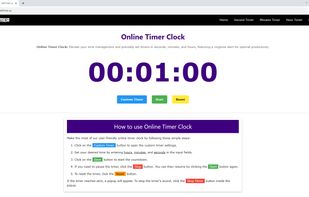 Online Timer Tool - User Set a Countdown Timer