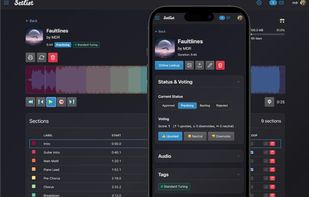 Practice smarter with built-in audio playback. Look up lyrics, tabs, and album artwork without leaving the app.