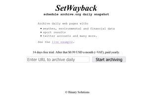 SetWayback.com screenshot 1