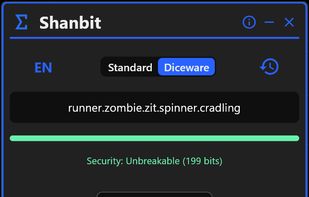 Human-Readable Security with Diceware. > Generate memorable yet high-security passphrases using the industry-standard Diceware method. Perfect for master passwords that need to be both secure and easy to type.