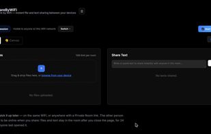 Share files and text with devices on the same WiFi