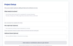 Live event task status and other project details.