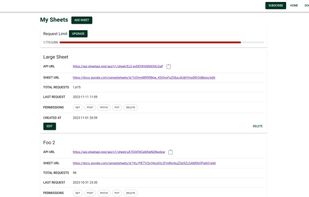 Sheet API screenshot 2