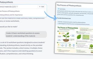 Upload images or PDFs and use their content to create relevant questions, explanations, and review activities.