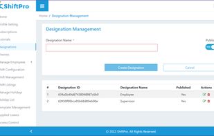 Designations can be "Employee", "Manager", "Supervisor"…etc., and are created by the account holder or anyone who has the correct Account Privileges. They help to identify and control the access/privilege a certain employee or person has in a Company/Owner’s account.