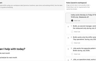 AI chat with shiftScheduling rules in ShiftScheduler.ai