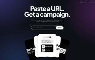 The ShipTeaser homepage — one URL field, one generated video.