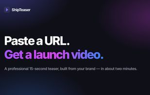 Paste a product URL, get a professional 15-second launch teaser.