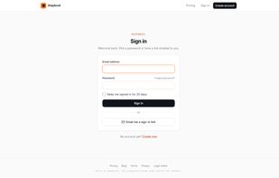 The sign-in screen that ships with the kit: password, magic link and remember-me.