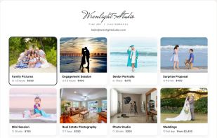 Custom online booking page for photography sessions.