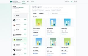 See newly discovered products as competitors add them, including first-seen dates, categories, prices, and product links.