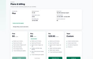 Pricing and plans