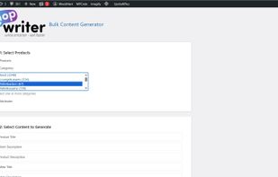 Bulk Content Generator. The place where you can choose the products or categories that you want to generate content. Here you also choose what content you want to generate. Can be Product titles, short descriptions, product descritions, meta titles, meta descriptions, iage alt text and 3 FAQ about the product. You can also preview the content that will be generated.