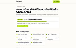Report: what already works, with a score