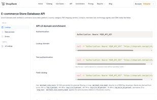 Access ShopRank data programmatically through API endpoints for domain lookup, enrichment, filtering, and CRM or Clay workflows.