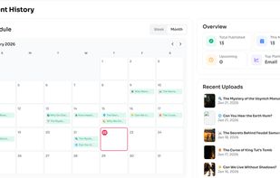 Track what’s posted, what’s next, and when it goes live.