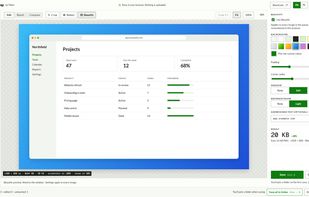 Beautify (Pro) puts a screenshot in a browser frame on a background.